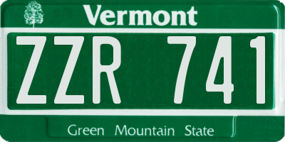VT license plate ZZR741