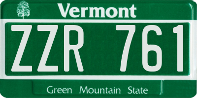 VT license plate ZZR761