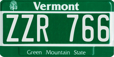 VT license plate ZZR766