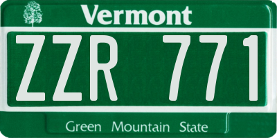 VT license plate ZZR771