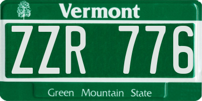 VT license plate ZZR776