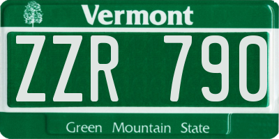 VT license plate ZZR790