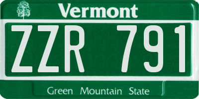 VT license plate ZZR791