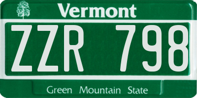 VT license plate ZZR798