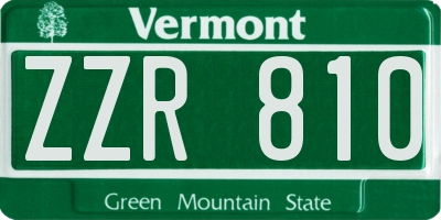 VT license plate ZZR810