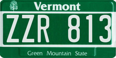 VT license plate ZZR813