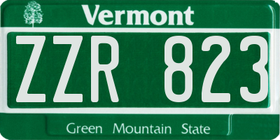 VT license plate ZZR823