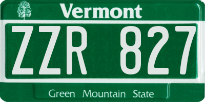VT license plate ZZR827