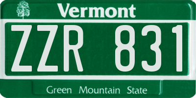 VT license plate ZZR831