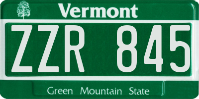 VT license plate ZZR845
