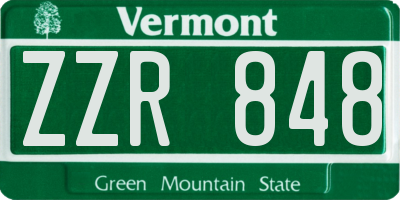 VT license plate ZZR848