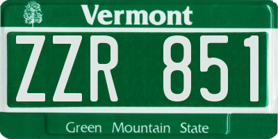 VT license plate ZZR851