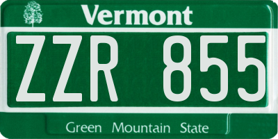 VT license plate ZZR855