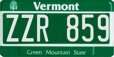 VT license plate ZZR859