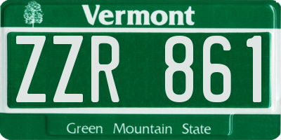 VT license plate ZZR861