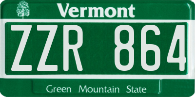 VT license plate ZZR864