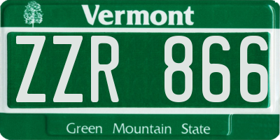 VT license plate ZZR866
