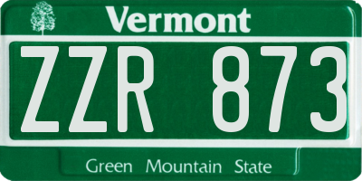 VT license plate ZZR873