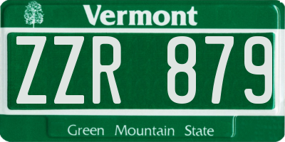 VT license plate ZZR879