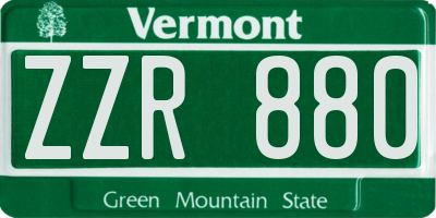VT license plate ZZR880