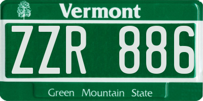 VT license plate ZZR886