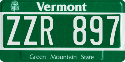 VT license plate ZZR897