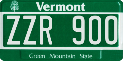 VT license plate ZZR900