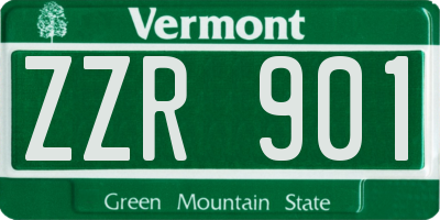 VT license plate ZZR901