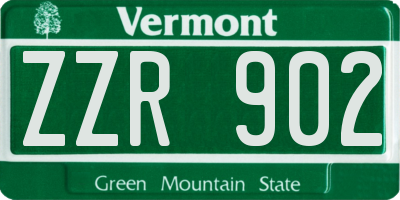VT license plate ZZR902