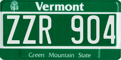 VT license plate ZZR904