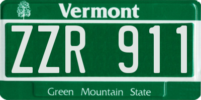 VT license plate ZZR911