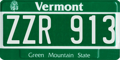 VT license plate ZZR913