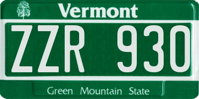VT license plate ZZR930