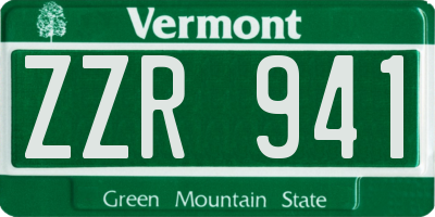 VT license plate ZZR941