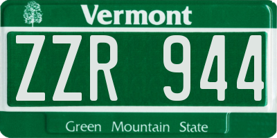 VT license plate ZZR944