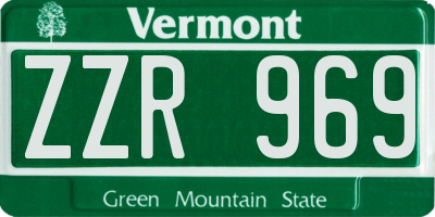 VT license plate ZZR969
