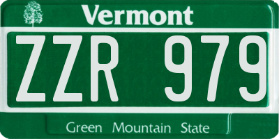 VT license plate ZZR979