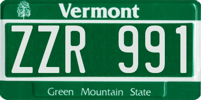 VT license plate ZZR991