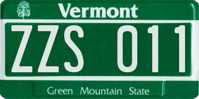 VT license plate ZZS011
