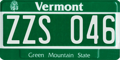 VT license plate ZZS046