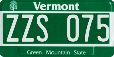 VT license plate ZZS075