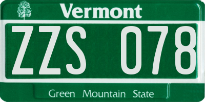 VT license plate ZZS078