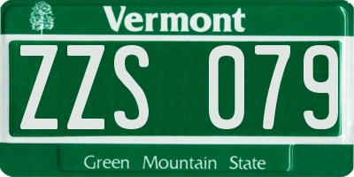 VT license plate ZZS079
