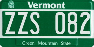 VT license plate ZZS082