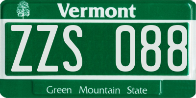 VT license plate ZZS088