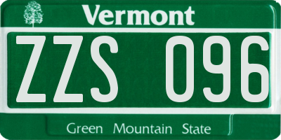 VT license plate ZZS096