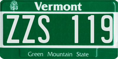 VT license plate ZZS119