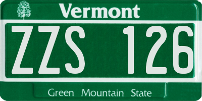 VT license plate ZZS126