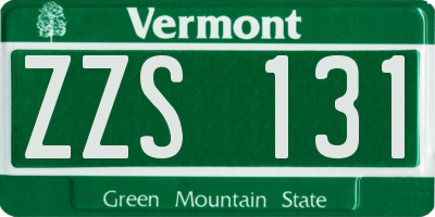 VT license plate ZZS131