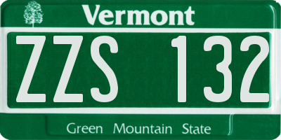 VT license plate ZZS132